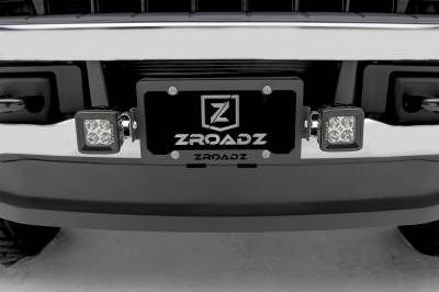Universal License Plate Frame LED Bracket to mount (2) 3 Inch LED Pod Lights - PN #Z310005