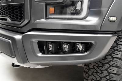 2017-2020 Ford F-150 Raptor Front Bumper OEM Fog LED Bracket to mount (6) 3 Inch ZROADZ or similar style LED Pod Lights- PN #Z325672