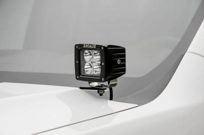 2007-2013 Silverado, Sierra 1500 Hood Hinge LED Kit  Incl. (2) 3 Inch LED Pod Lights - PN #Z362051-KIT2