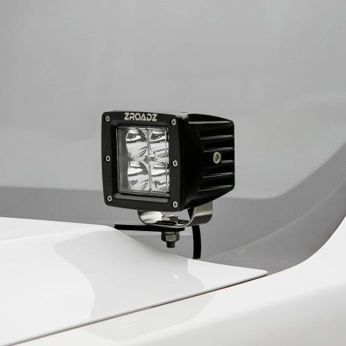 2011-2016 Ford Super Duty Hood Hinge LED Kit with (2) 3 Inch LED Pod Lights - PN #Z365461-KIT2