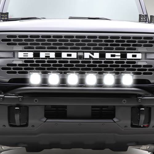 2021-2026 Ford Bronco Front Bumper Top LED Kit with (6) 3 Inch LED Light Pods - PN #Z325431-KIT