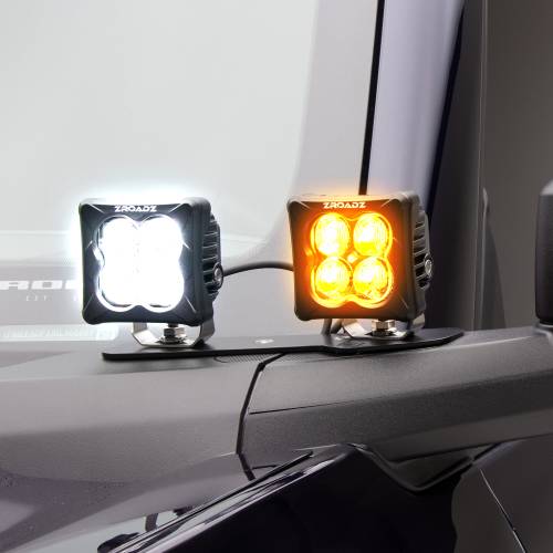 2021-2026 Ford Bronco LED Kit with (2) 3 Inch White and (2) Amber LED Pod Lights - PN #Z365401-KIT4AW