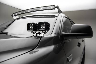 2014-2021 Toyota Tundra Ditch Light Hood Hinge LED Kit with (4) 3 Inch LED Pod Lights - PN #Z369641-KIT4