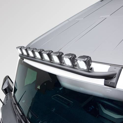 2021-2026 Ford Bronco Front Roof Multiple LED Pods KIT, Tubular Mounting Bar with (8) 3 Inch White Pods and Wiring Harness - Part # Z935401-KIT