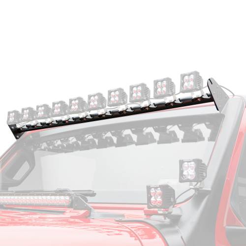 2018-2026 Jeep JL/2019-2026 Gladiator, Multi-LED Roof Cross Bar ONLY, Holds (10) 3-Inch ZROADZ Lights Pods, (Not Included) - Part # Z934831