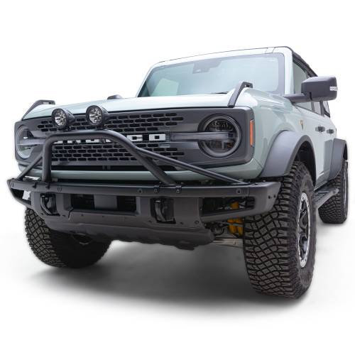 2021-2026 Ford Bronco Prerunner Baja Bar (Mid-Length Hoop) LED Kit Includes (2) 4 inch Round White ZROADZ LED Pod Lights - Part # Z325451-KIT