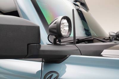 2021-2026 Ford Bronco Ditch Light Bracket KIT, includes (2) 4-Inch White Round LED Lights & Universal Harness - Part # Z365501-KIT2