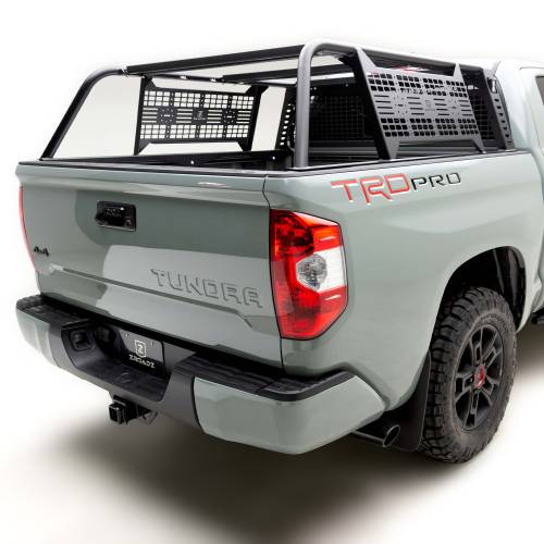 2022-2026 Toyota Tundra MOLLE Overland Truck Rack with (2) 3 Inch White ZROADZ LED Pod Lights - Part # Z859671