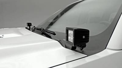 2020-2026 GMC Sierra 2500/3500HD Ditch Light Hood Hinge Mounting Bracket Kit, Includes (2) ZROADZ 3-Inch LED pods - Part # Z362381-KIT2