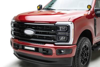 2023-2026 Ford Superduty, F250/F350/F450 Front Bumper Lower Mounting Bracket ONLY, Fits (1) ZROADZ 12-Inch Dual Row LED Light Bar or Similar - Part # Z325961